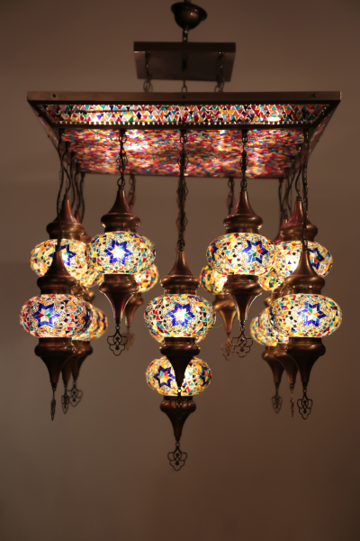 Artistic 17in1 No3 Size Antique Mosaic Ceiling Chandelier